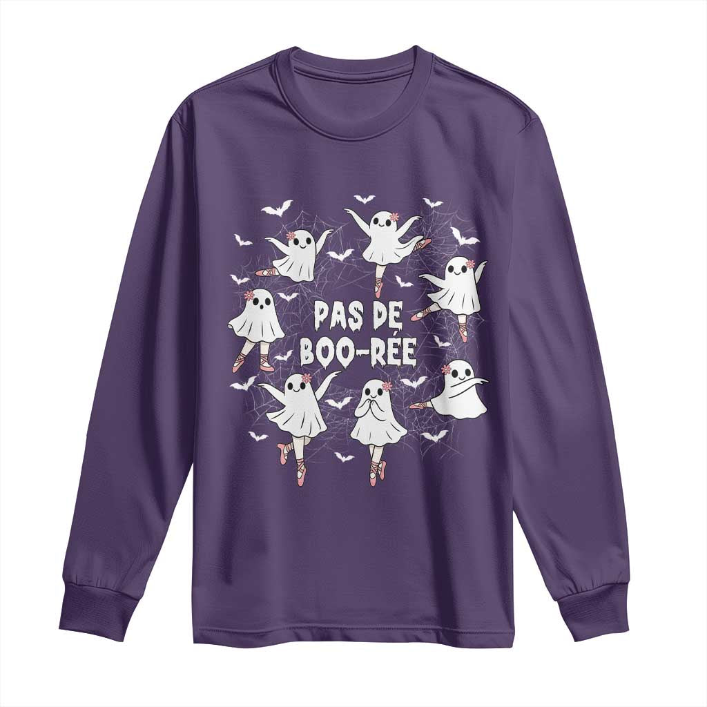 Halloween Ballet Ghost Long Sleeve Shirt Pas De Boo Ree Gift TS12 Purple Print Your Wear