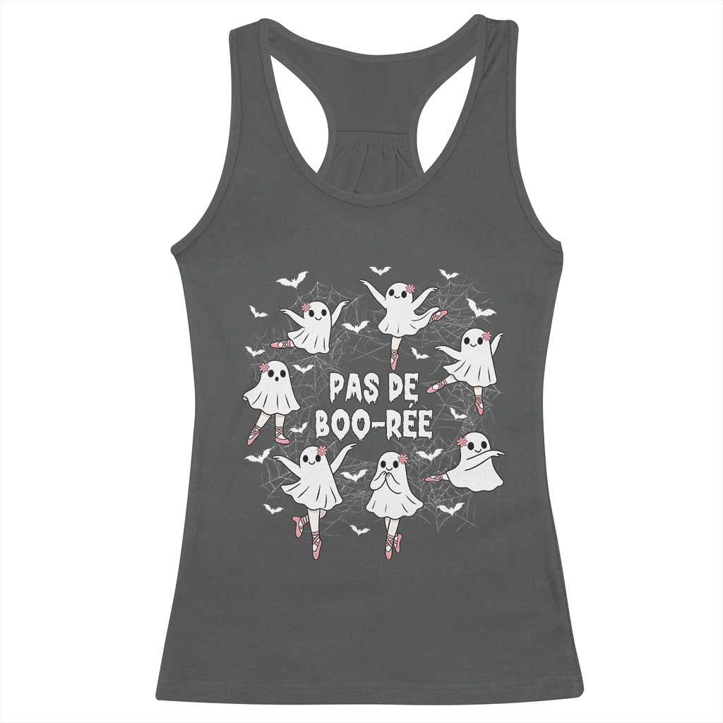 Halloween Ballet Ghost Racerback Tank Top Pas De Boo Ree Gift TS12 Dark Heather Print Your Wear