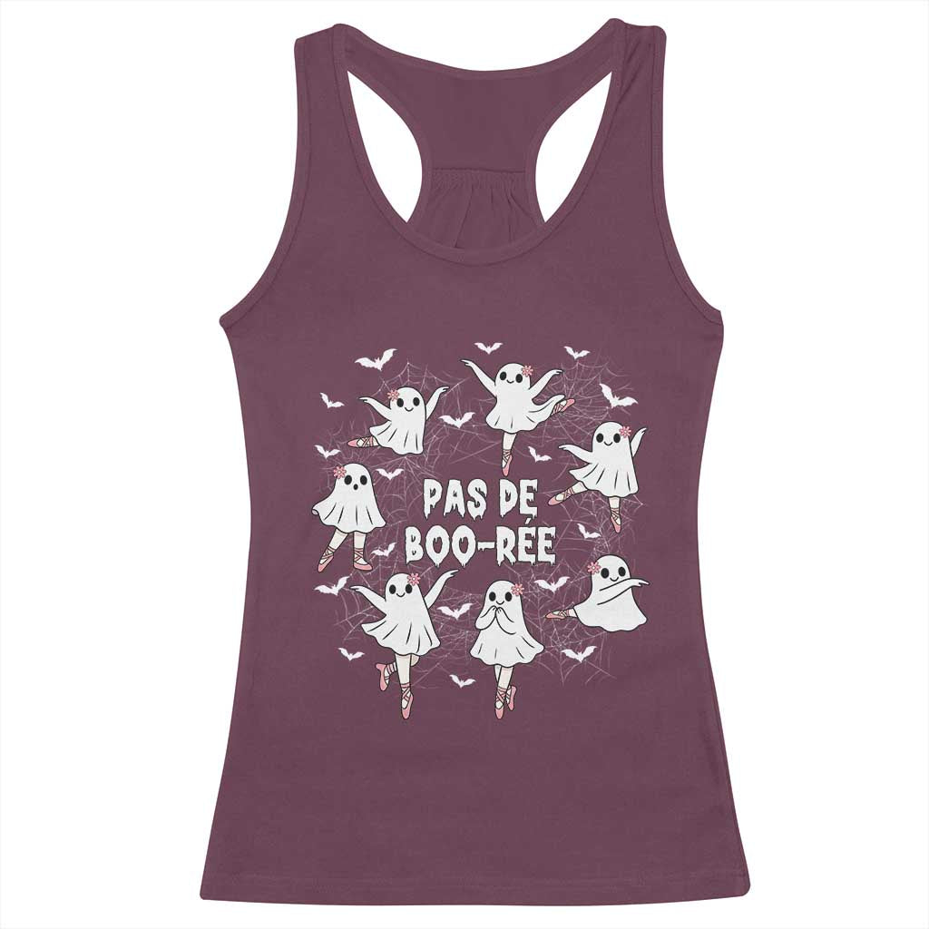 Halloween Ballet Ghost Racerback Tank Top Pas De Boo Ree Gift TS12 Maroon Print Your Wear