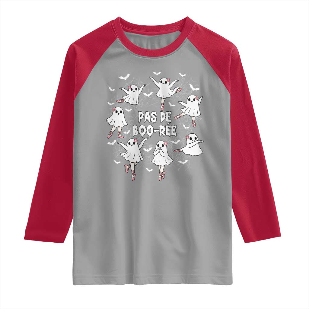Halloween Ballet Ghost Raglan Shirt Pas De Boo Ree Gift TS12 Sport Gray Red Print Your Wear