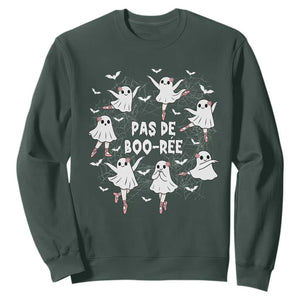 Halloween Ballet Ghost Sweatshirt Pas De Boo Ree Gift TS12 Dark Forest Green Print Your Wear