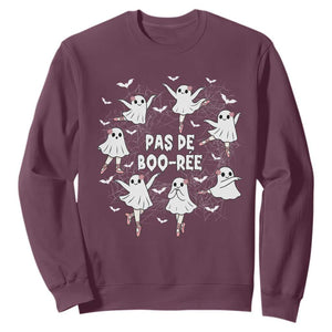 Halloween Ballet Ghost Sweatshirt Pas De Boo Ree Gift TS12 Maroon Print Your Wear