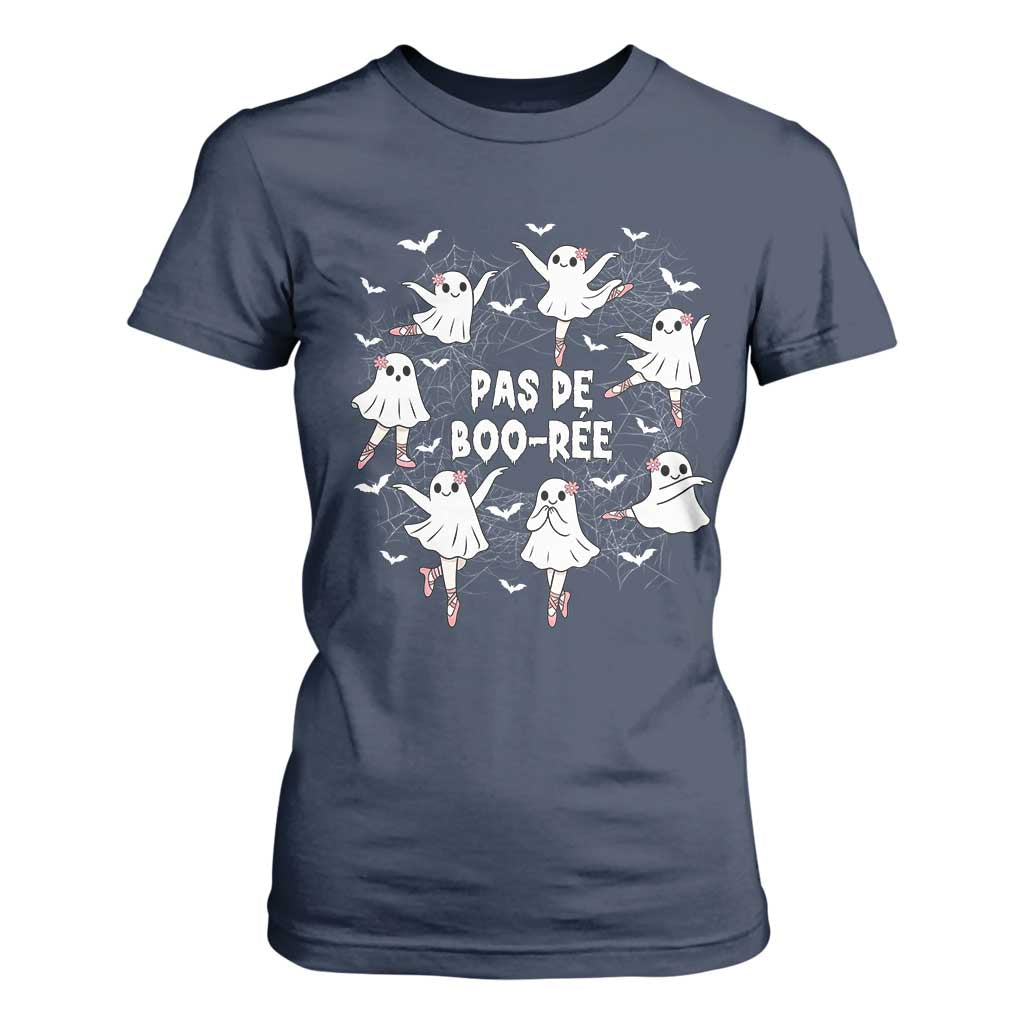 Halloween Ballet Ghost T Shirt For Women Pas De Boo Ree Gift TS12 Navy Print Your Wear