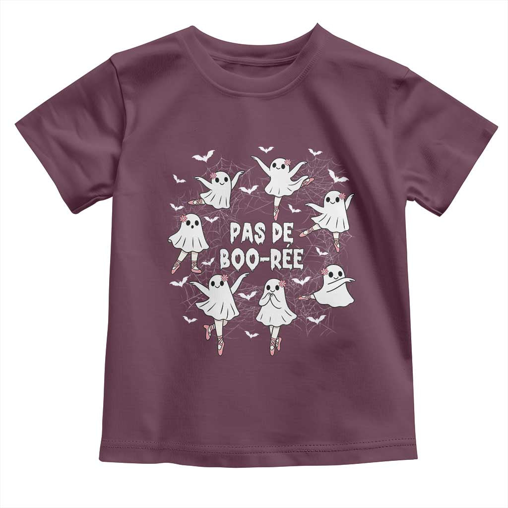 Halloween Ballet Ghost Toddler T Shirt Pas De Boo Ree Gift TS12 Maroon Print Your Wear