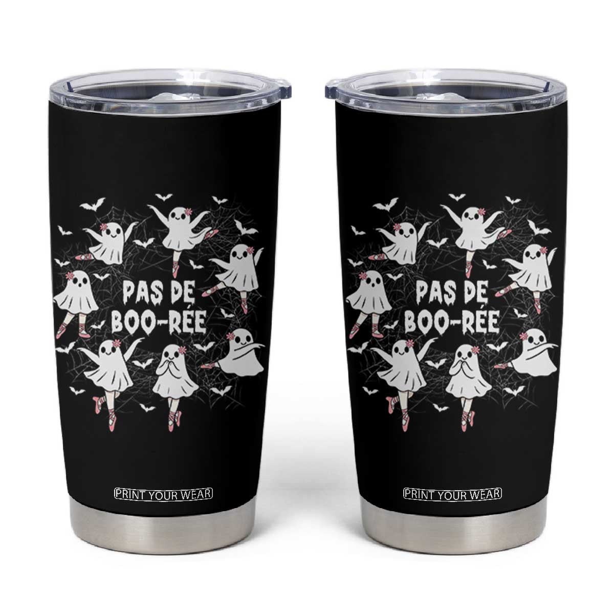 Halloween Ballet Ghost Tumbler Cup Pas De Boo Ree Gift TS12 Black Print Your Wear
