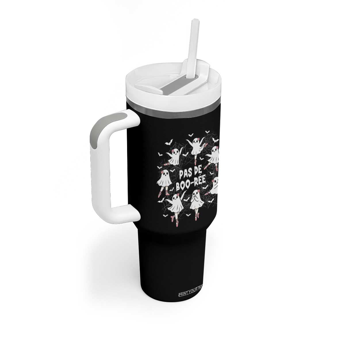 Halloween Ballet Ghost Tumbler With Handle Pas De Boo Ree Gift TS12 Print Your Wear