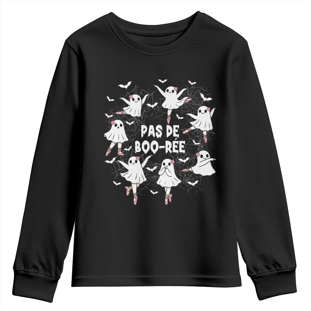 Halloween Ballet Ghost Youth Sweatshirt Pas De Boo Ree Gift TS12 Black Print Your Wear