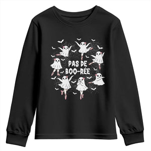 Halloween Ballet Ghost Youth Sweatshirt Pas De Boo Ree Gift TS12 Black Print Your Wear