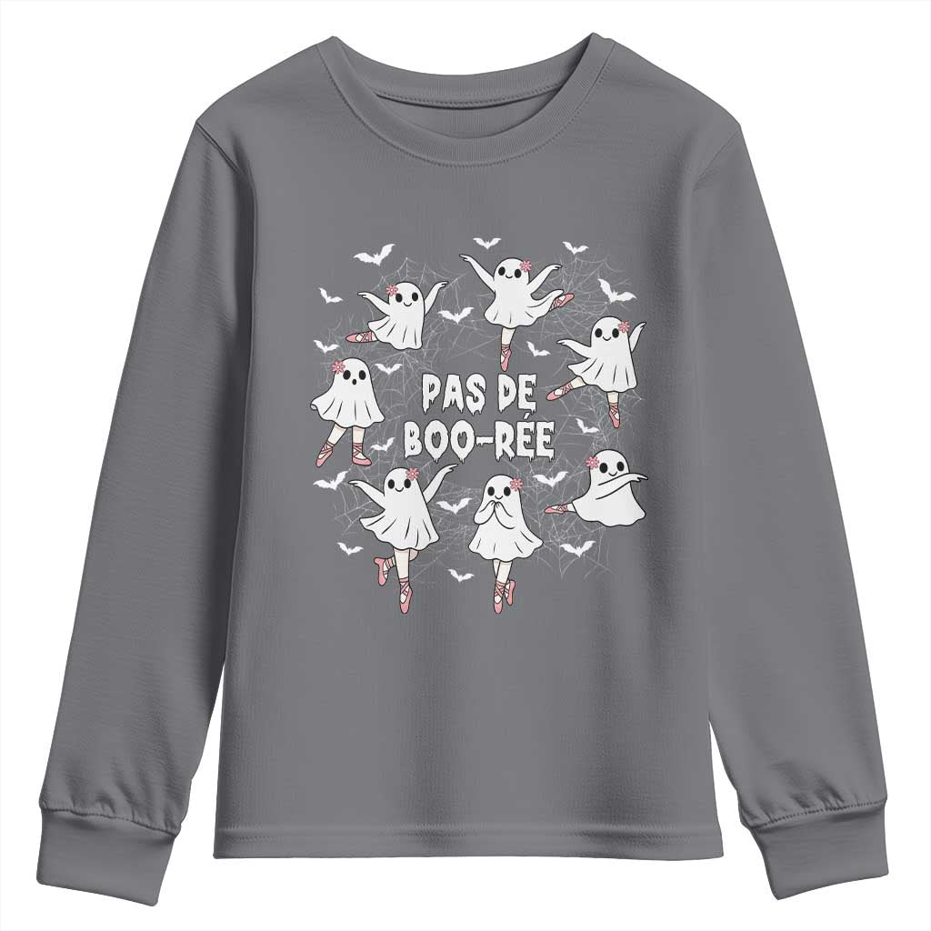 Halloween Ballet Ghost Youth Sweatshirt Pas De Boo Ree Gift TS12 Charcoal Print Your Wear