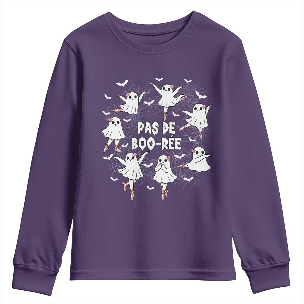 Halloween Ballet Ghost Youth Sweatshirt Pas De Boo Ree Gift TS12 Purple Print Your Wear