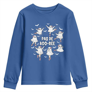 Halloween Ballet Ghost Youth Sweatshirt Pas De Boo Ree Gift TS12 Royal Blue Print Your Wear
