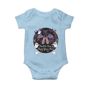 Trick Or Treat Point Your Feet Baby Onesie Funny Halloween Ballet Gift TS12 Light Blue Print Your Wear