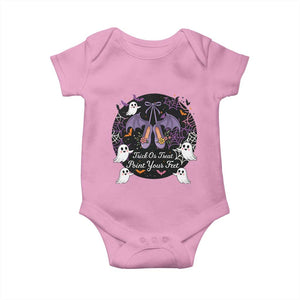 Trick Or Treat Point Your Feet Baby Onesie Funny Halloween Ballet Gift TS12 Light Pink Print Your Wear