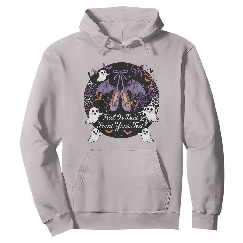 Trick Or Treat Point Your Feet Hoodie Funny Halloween Ballet Gift TS12 Ice Gray Print Your Wear