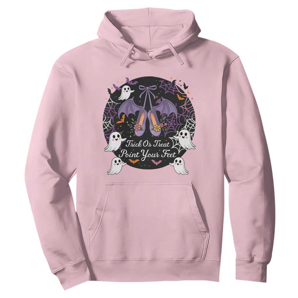 Trick Or Treat Point Your Feet Hoodie Funny Halloween Ballet Gift TS12 Light Pink Print Your Wear