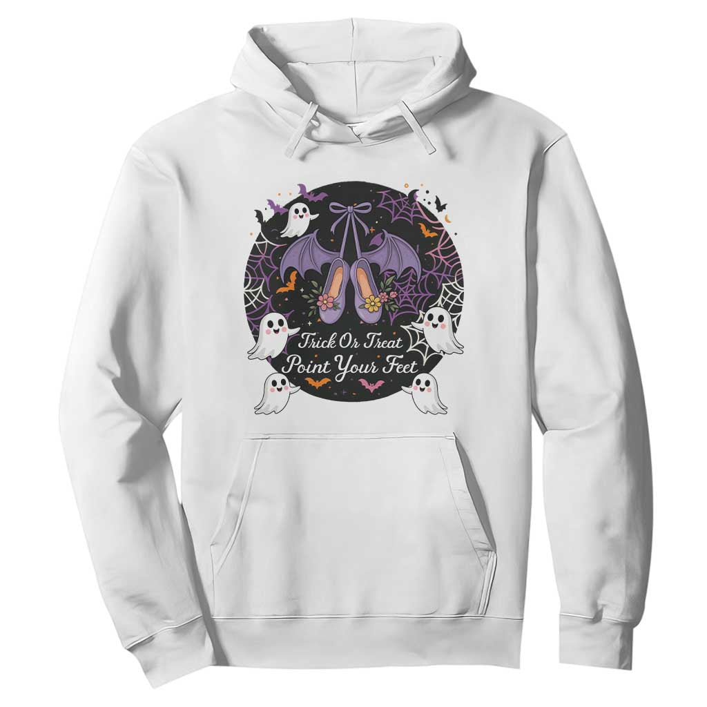 Trick Or Treat Point Your Feet Hoodie Funny Halloween Ballet Gift TS12 White Print Your Wear