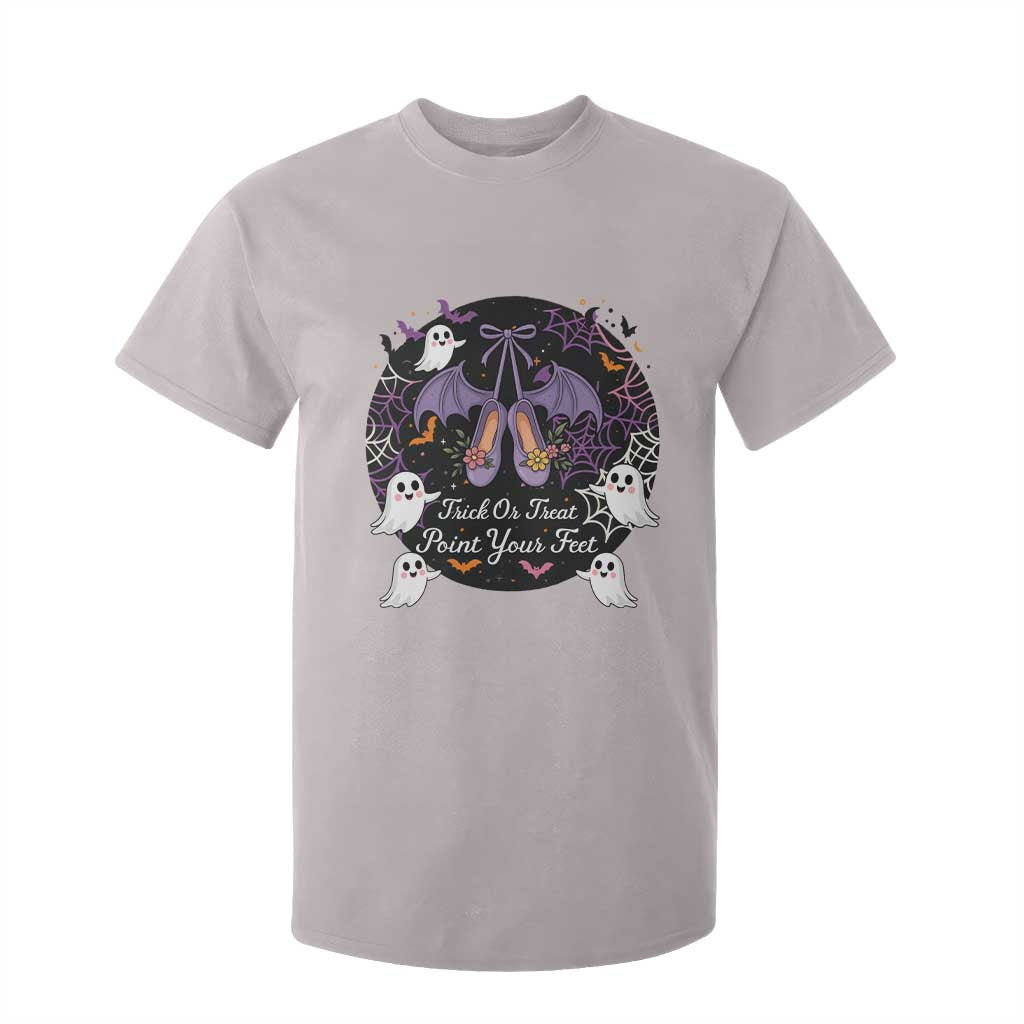 Trick Or Treat Point Your Feet T Shirt For Kid Funny Halloween Ballet Gift TS12 Ice Gray Print Your Wear