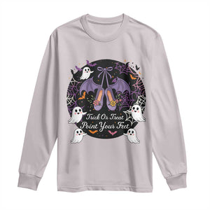 Trick Or Treat Point Your Feet Long Sleeve Shirt Funny Halloween Ballet Gift TS12 Ice Gray Print Your Wear