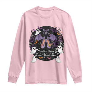 Trick Or Treat Point Your Feet Long Sleeve Shirt Funny Halloween Ballet Gift TS12 Light Pink Print Your Wear