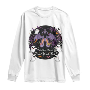 Trick Or Treat Point Your Feet Long Sleeve Shirt Funny Halloween Ballet Gift TS12 White Print Your Wear