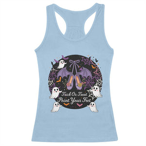 Trick Or Treat Point Your Feet Racerback Tank Top Funny Halloween Ballet Gift TS12 Light Blue Print Your Wear