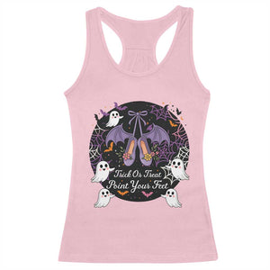 Trick Or Treat Point Your Feet Racerback Tank Top Funny Halloween Ballet Gift TS12 Light Pink Print Your Wear