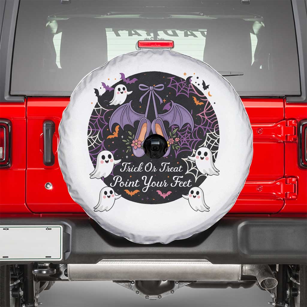 Trick Or Treat Point Your Feet Spare Tire Cover Funny Halloween Ballet Gift TS12 White Print Your Wear