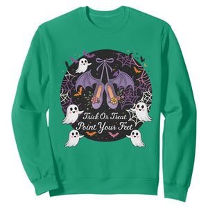Trick Or Treat Point Your Feet Sweatshirt Funny Halloween Ballet Gift TS12 Irish Green Print Your Wear