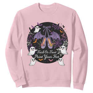 Trick Or Treat Point Your Feet Sweatshirt Funny Halloween Ballet Gift TS12 Light Pink Print Your Wear