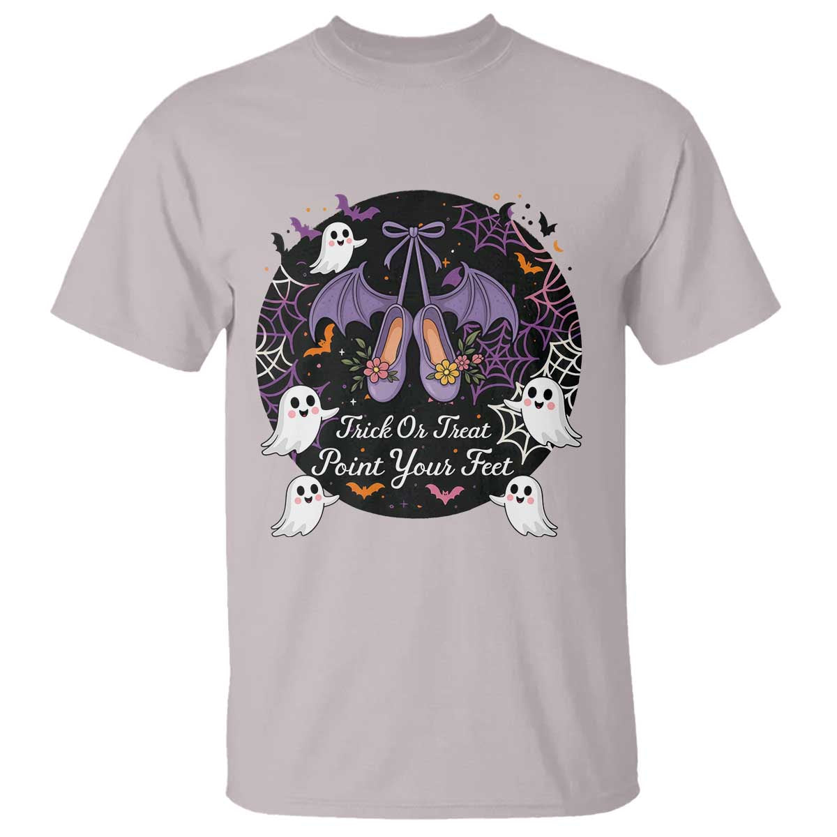 Trick Or Treat Point Your Feet T Shirt Funny Halloween Ballet Gift TS12 Ice Gray Print Your Wear