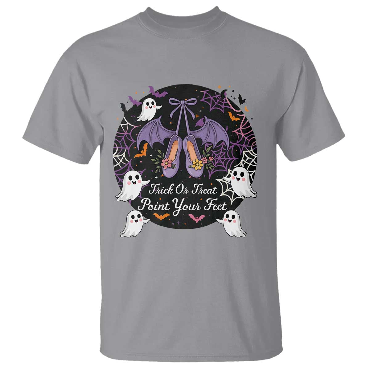 Trick Or Treat Point Your Feet T Shirt Funny Halloween Ballet Gift TS12 Sport Gray Print Your Wear