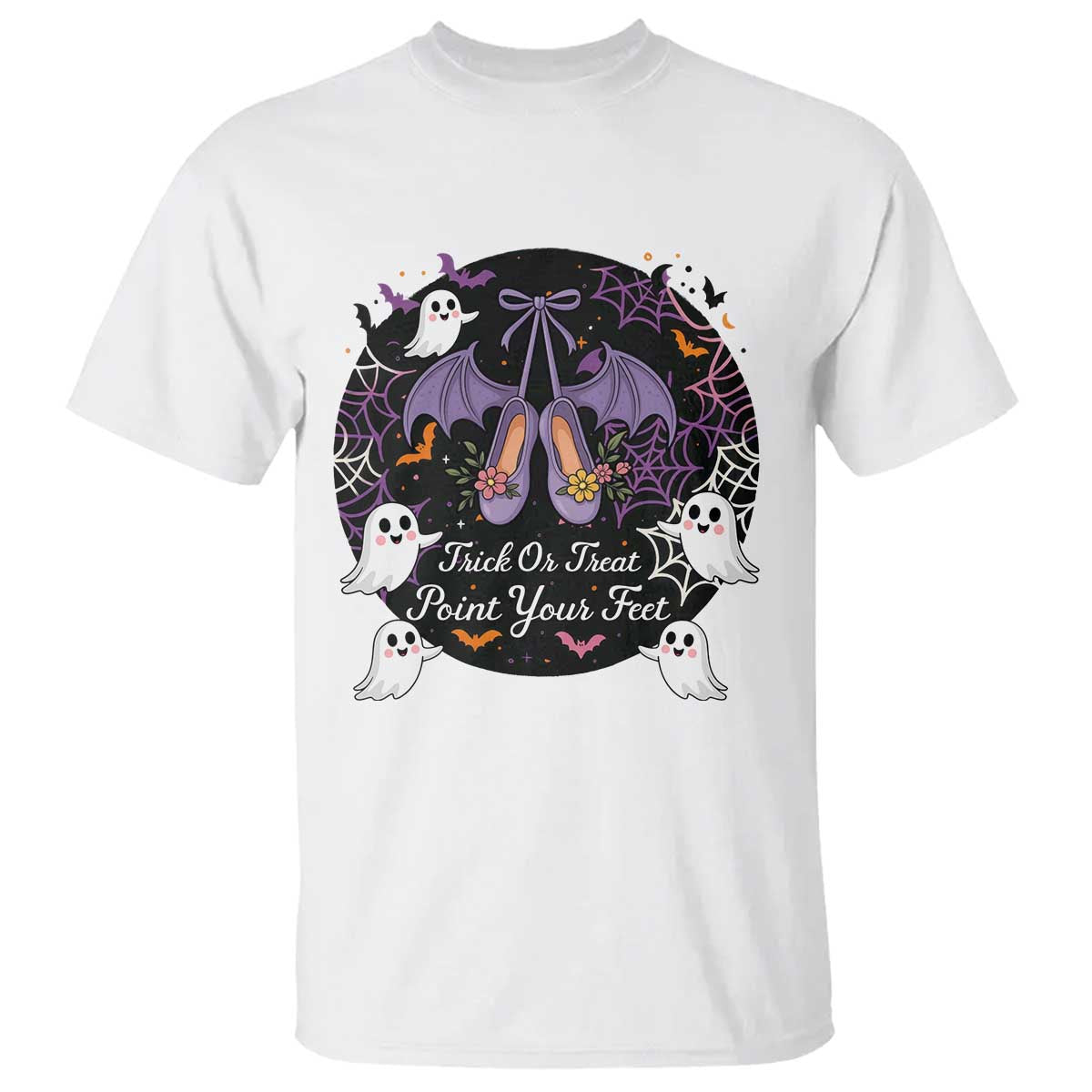 Trick Or Treat Point Your Feet T Shirt Funny Halloween Ballet Gift TS12 White Print Your Wear