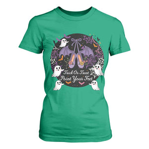 Trick Or Treat Point Your Feet T Shirt For Women Funny Halloween Ballet Gift TS12 Irish Green Print Your Wear