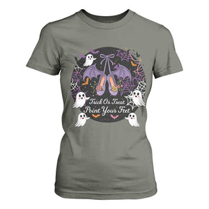 Trick Or Treat Point Your Feet T Shirt For Women Funny Halloween Ballet Gift TS12 Military Green Print Your Wear