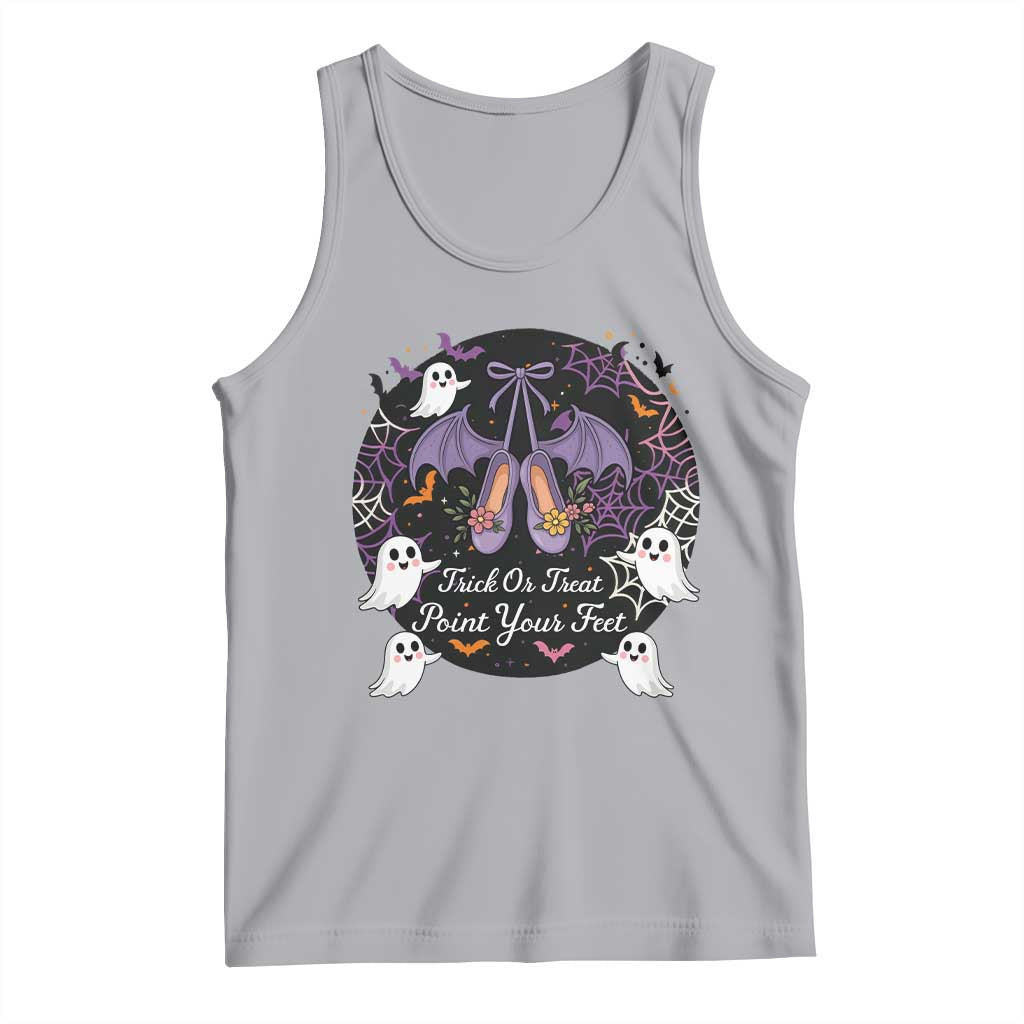 Trick Or Treat Point Your Feet Tank Top Funny Halloween Ballet Gift TS12 Athletic Heather Print Your Wear