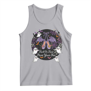 Trick Or Treat Point Your Feet Tank Top Funny Halloween Ballet Gift TS12 Athletic Heather Print Your Wear