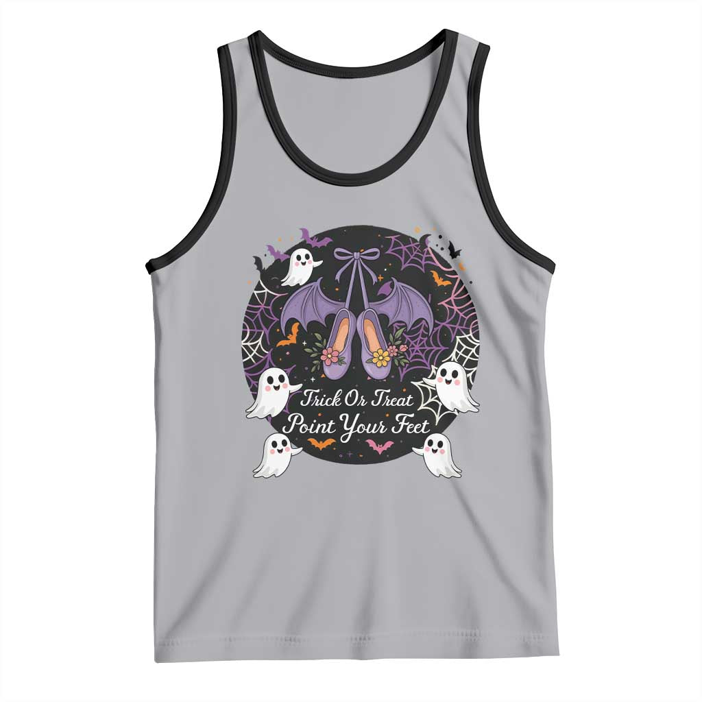 Trick Or Treat Point Your Feet Tank Top Funny Halloween Ballet Gift TS12 Athletic Heather Black Print Your Wear