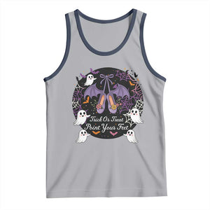 Trick Or Treat Point Your Feet Tank Top Funny Halloween Ballet Gift TS12 Athletic Heather Navy Print Your Wear