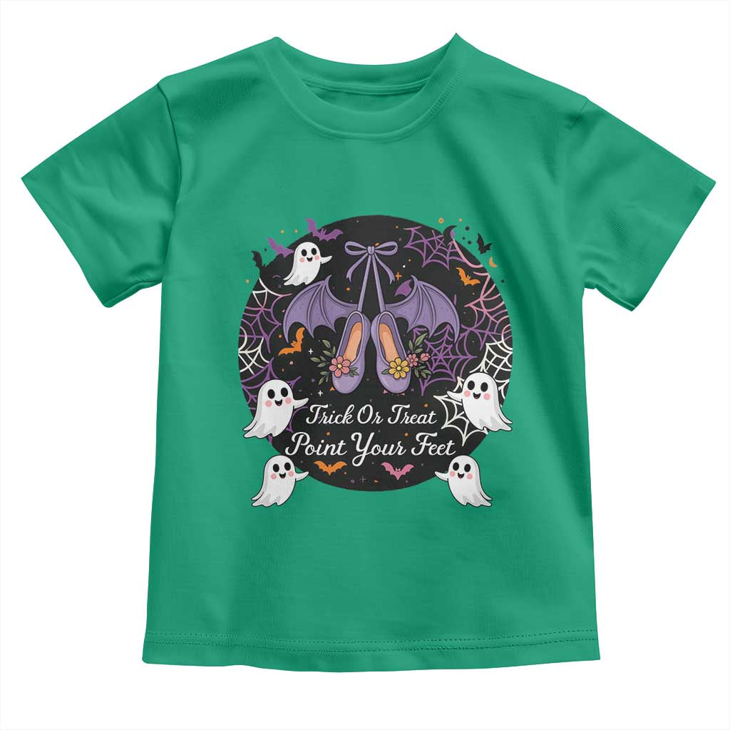 Trick Or Treat Point Your Feet Toddler T Shirt Funny Halloween Ballet Gift TS12 Irish Green Print Your Wear