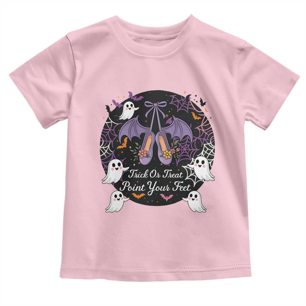 Trick Or Treat Point Your Feet Toddler T Shirt Funny Halloween Ballet Gift TS12 Light Pink Print Your Wear
