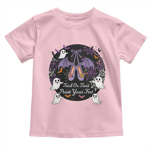 Trick Or Treat Point Your Feet Toddler T Shirt Funny Halloween Ballet Gift TS12 Light Pink Print Your Wear