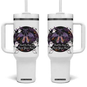 Trick Or Treat Point Your Feet Tumbler With Handle Funny Halloween Ballet Gift TS12 One Size: 40 oz White Print Your Wear