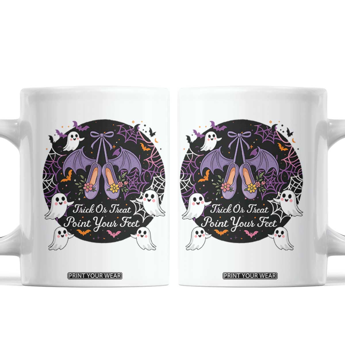 Trick Or Treat Point Your Feet Coffee Mug Funny Halloween Ballet Gift TS12 White Print Your Wear