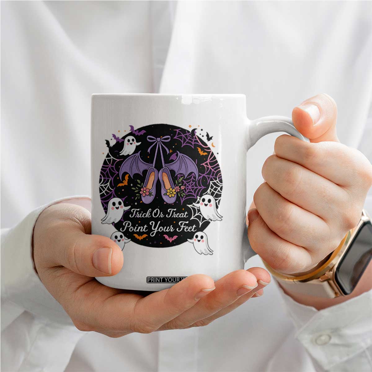 Trick Or Treat Point Your Feet Coffee Mug Funny Halloween Ballet Gift TS12 Print Your Wear