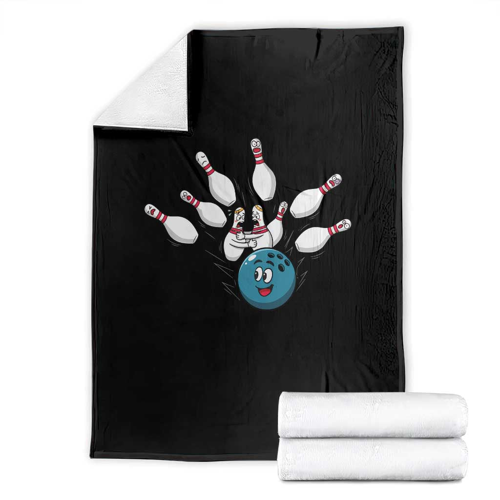 Funny Sport Bowler Gift Throw Blanket Bowling Ball Chasing Pins TS12 Black Print Your Wear