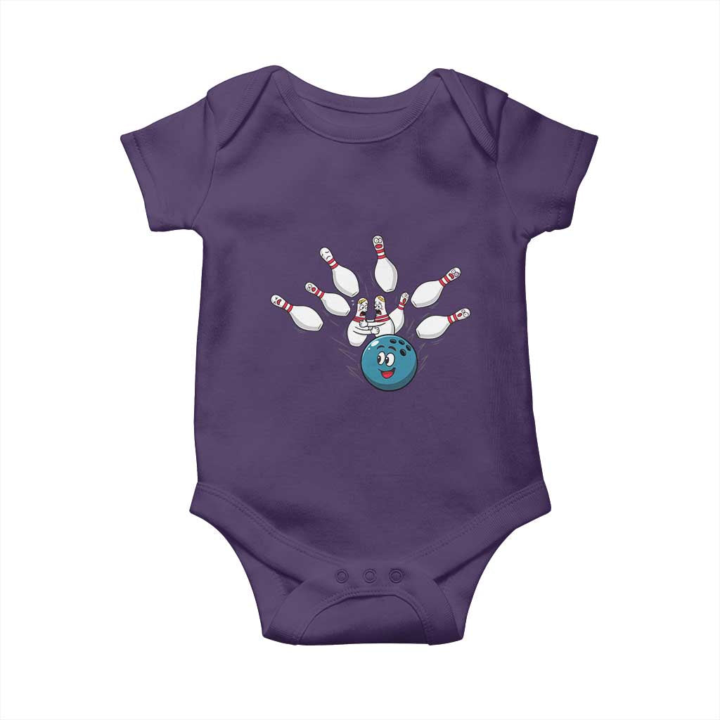 Funny Sport Bowler Gift Baby Onesie Bowling Ball Chasing Pins TS12 Purple Print Your Wear
