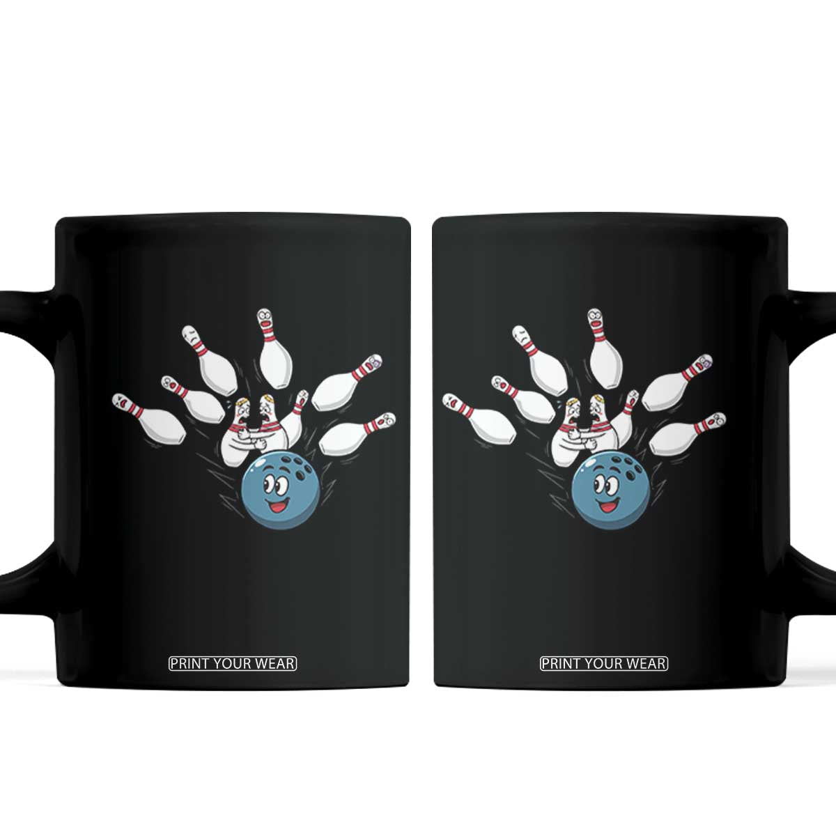 Funny Sport Bowler Gift Coffee Mug Bowling Ball Chasing Pins TS12 Black Print Your Wear