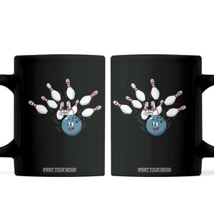 Funny Sport Bowler Gift Coffee Mug Bowling Ball Chasing Pins TS12 Black Print Your Wear