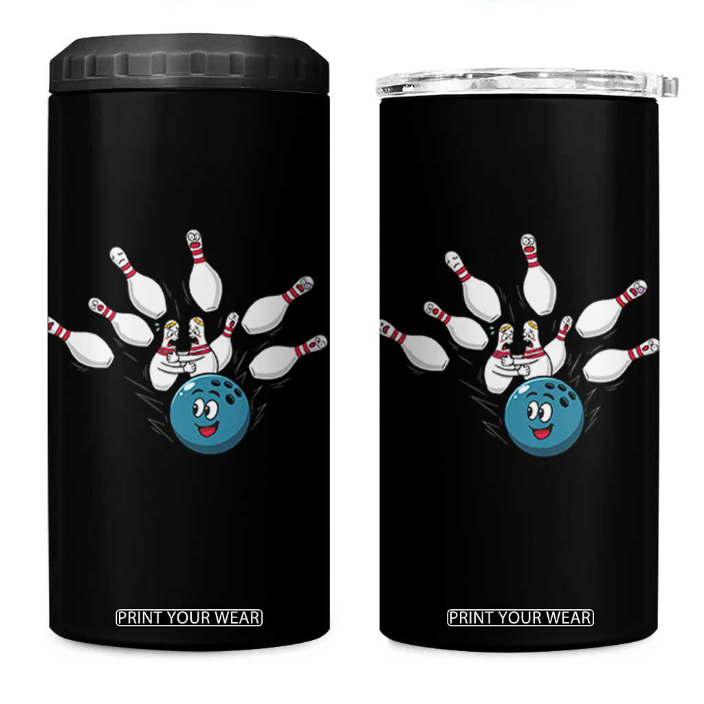Funny Sport Bowler Gift 4 in 1 Can Cooler Tumbler Bowling Ball Chasing Pins TS12 One Size: 16 oz Black Print Your Wear