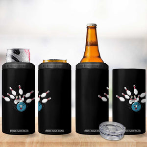 Funny Sport Bowler Gift 4 in 1 Can Cooler Tumbler Bowling Ball Chasing Pins TS12 Print Your Wear